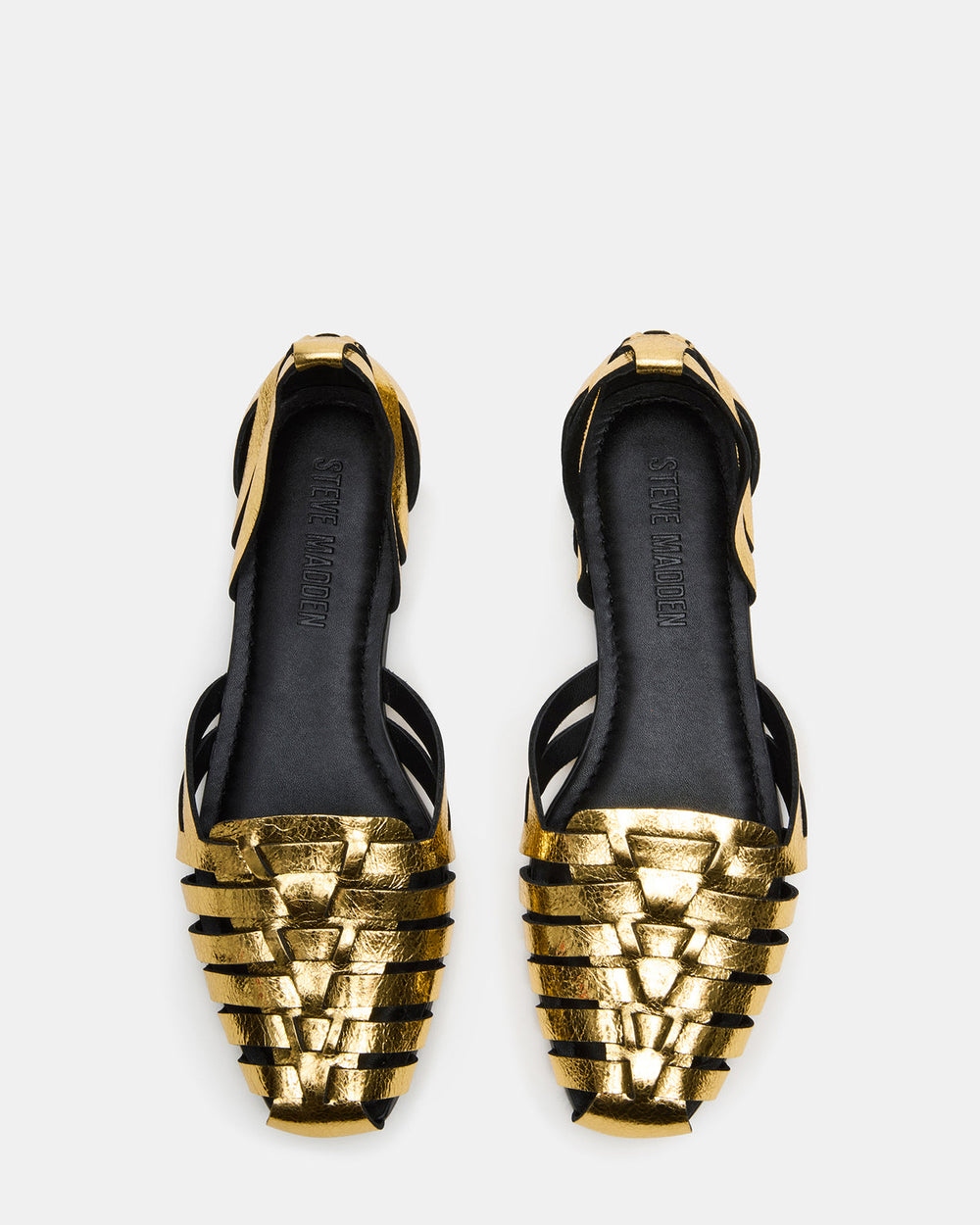 MEDLIN Gold Leather Square-Toe Fisherman Women's Flat | Steve Madden near me