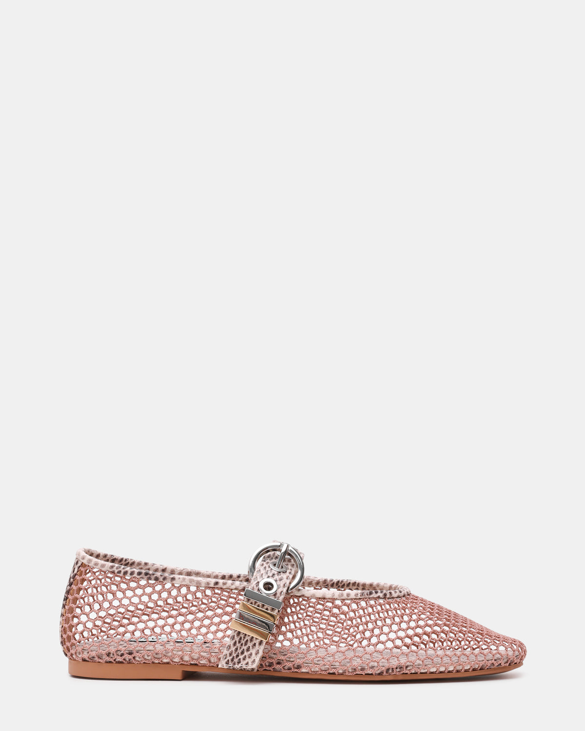 LUCIA Blush Multi Mesh Mary Jane Ballet Women's Flat | Steve Madden discount