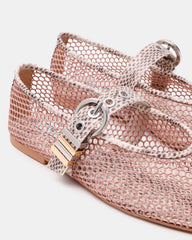 LUCIA Blush Multi Mesh Mary Jane Ballet Women's Flat | Steve Madden discount