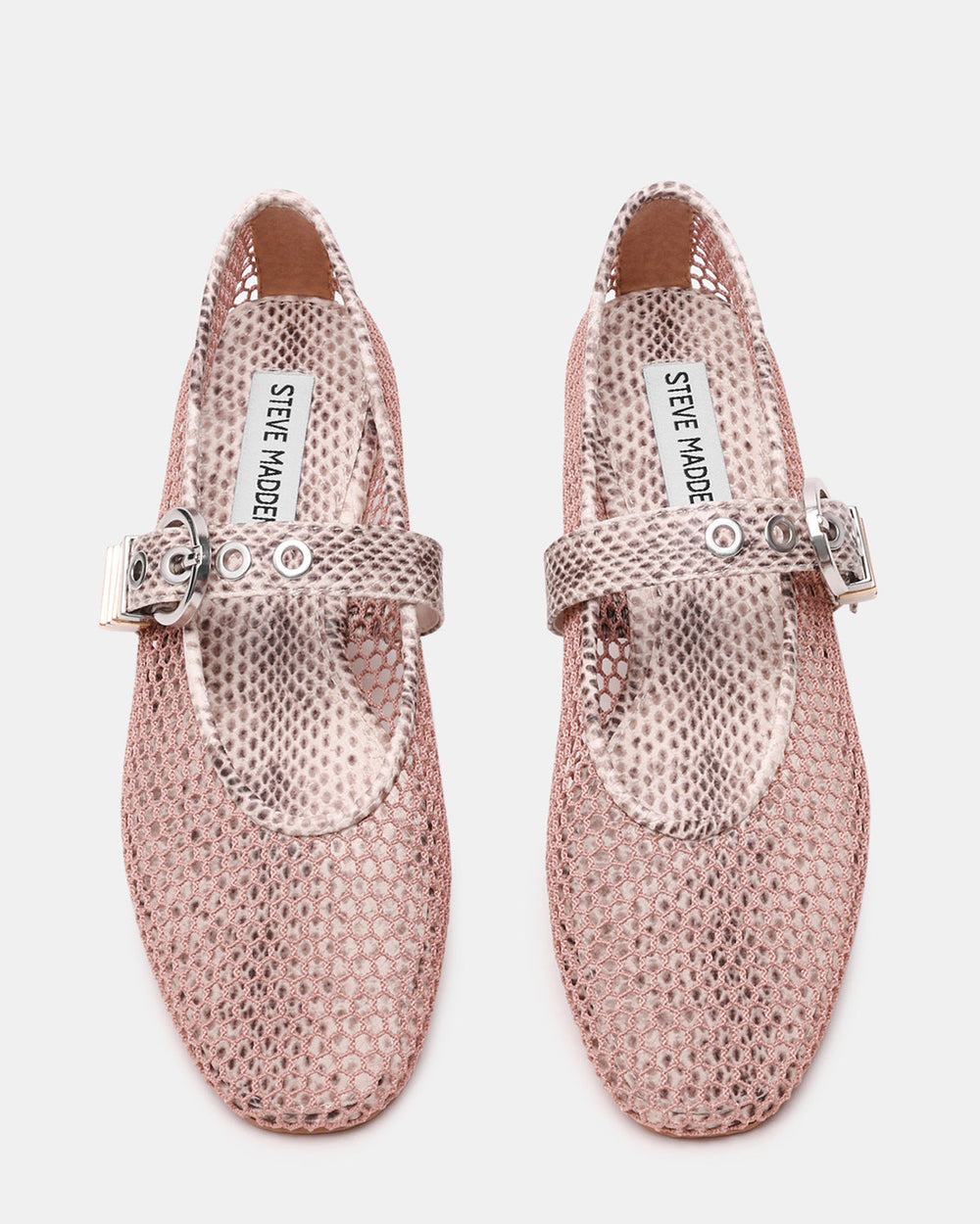 LUCIA Blush Multi Mesh Mary Jane Ballet Women's Flat | Steve Madden discount