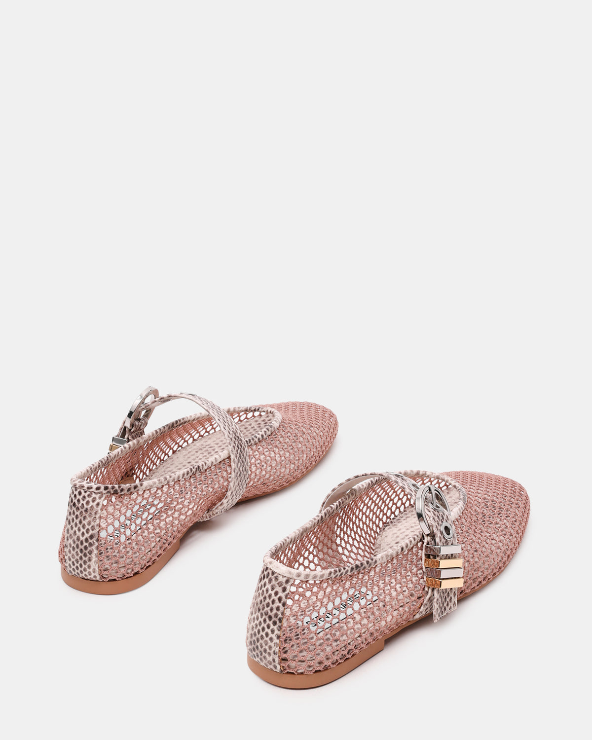 LUCIA Blush Multi Mesh Mary Jane Ballet Women's Flat | Steve Madden discount