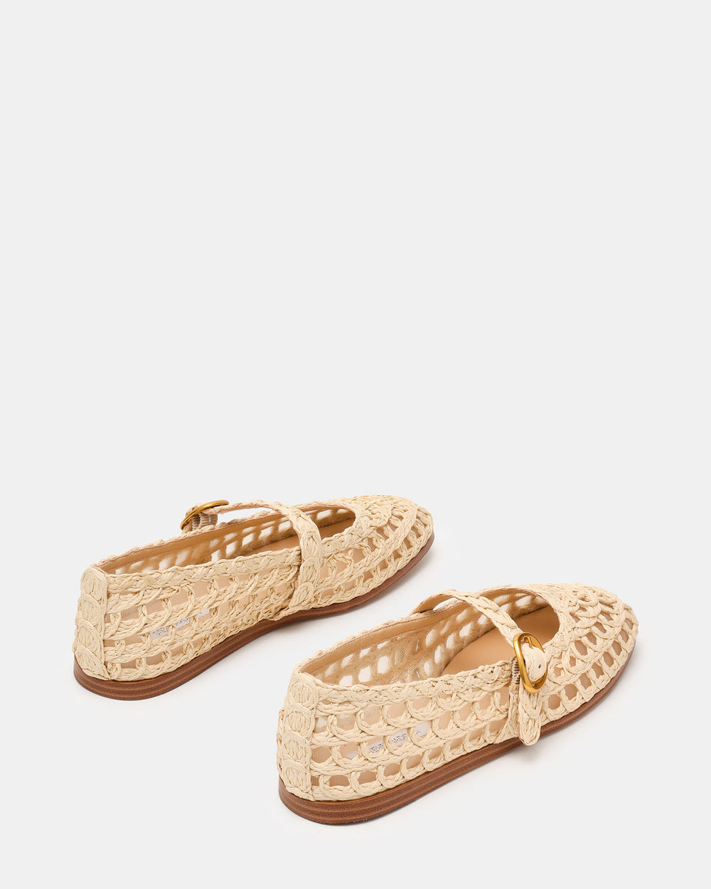 MELODY Natural Raffia Mary Jane Woven Buckle Round-Toe Women's Flat | Steve Madden for Sale
