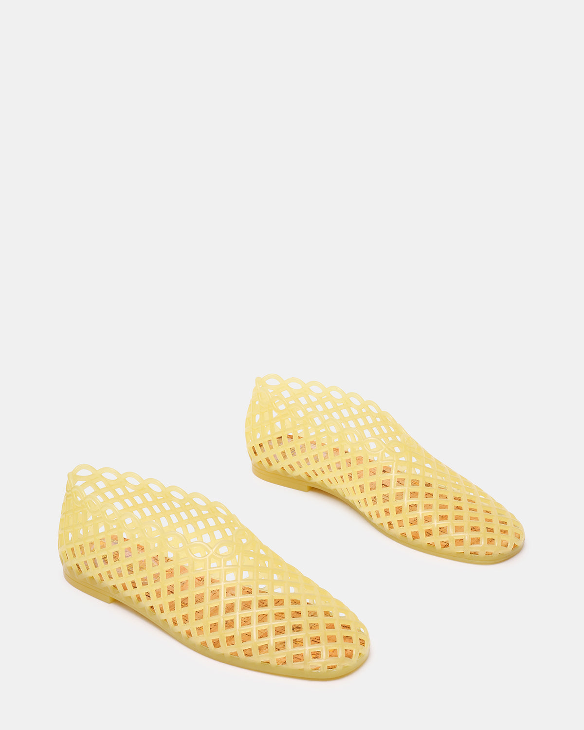 GROVE Butter Yellow Square-Toe Jelly Women's Flat | Steve Madden US
