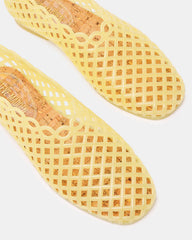 GROVE Butter Yellow Square-Toe Jelly Women's Flat | Steve Madden US