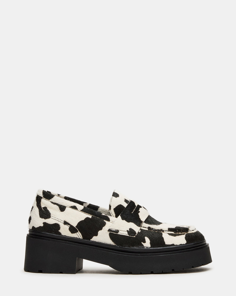 LAYKEN-H Black/White Platform Lug Women's Loafer | Steve Madden Sale