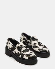 LAYKEN-H Black/White Platform Lug Women's Loafer | Steve Madden Sale