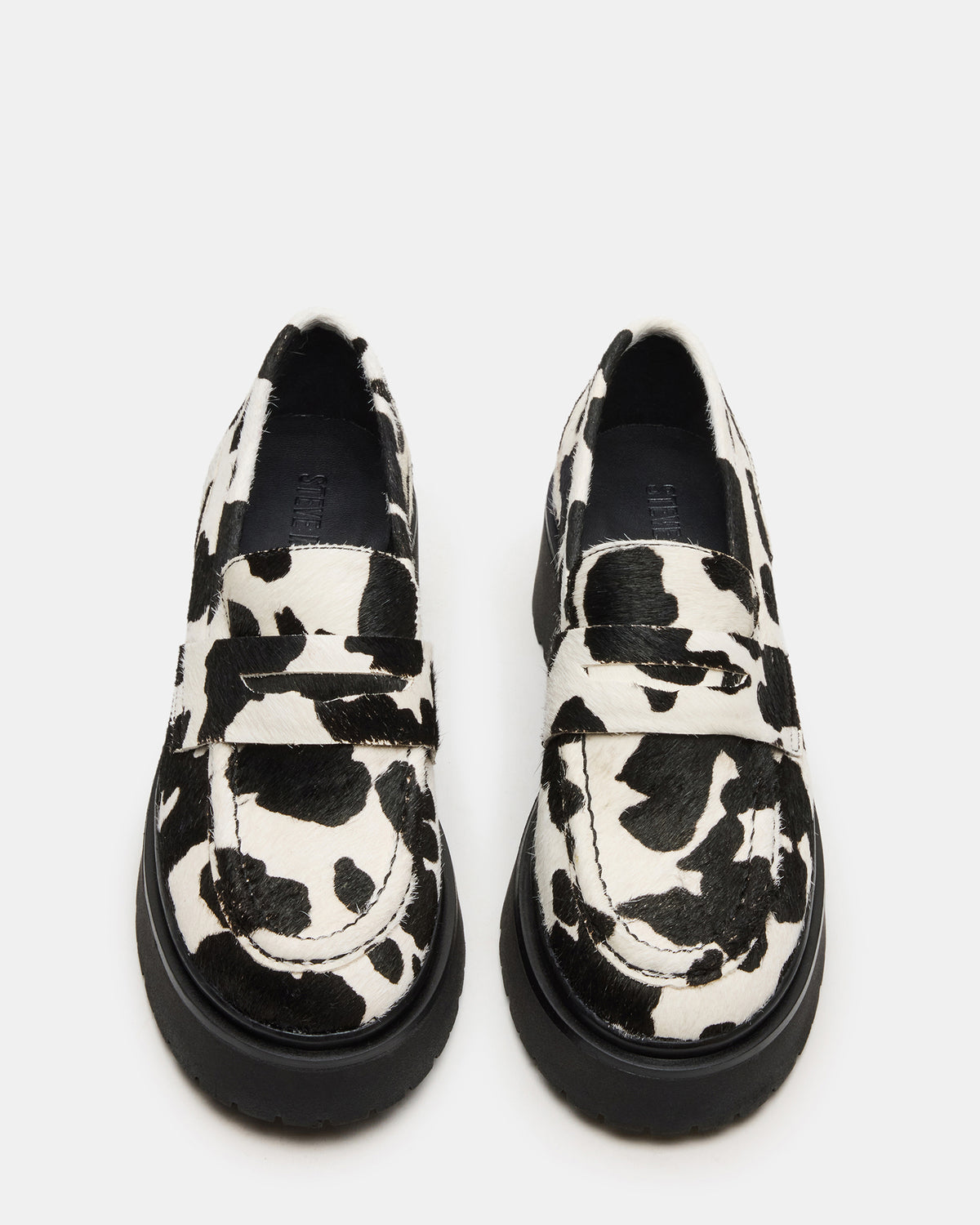 LAYKEN-H Black/White Platform Lug Women's Loafer | Steve Madden Sale