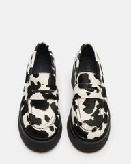 LAYKEN-H Black/White Platform Lug Women's Loafer | Steve Madden Sale