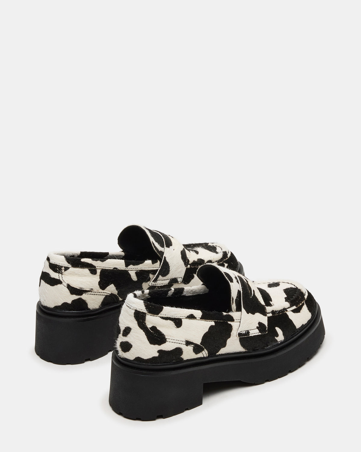 LAYKEN-H Black/White Platform Lug Women's Loafer | Steve Madden Sale