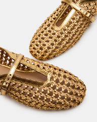BELLISSIMA Gold Multi Mary Jane Woven Buckle Women's Flats | Steve Madden for Sale