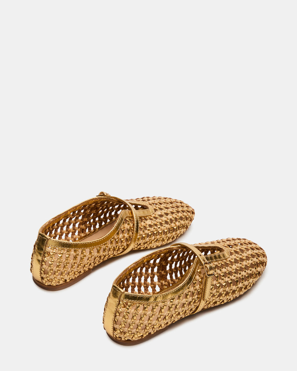BELLISSIMA Gold Multi Mary Jane Woven Buckle Women's Flats | Steve Madden for Sale