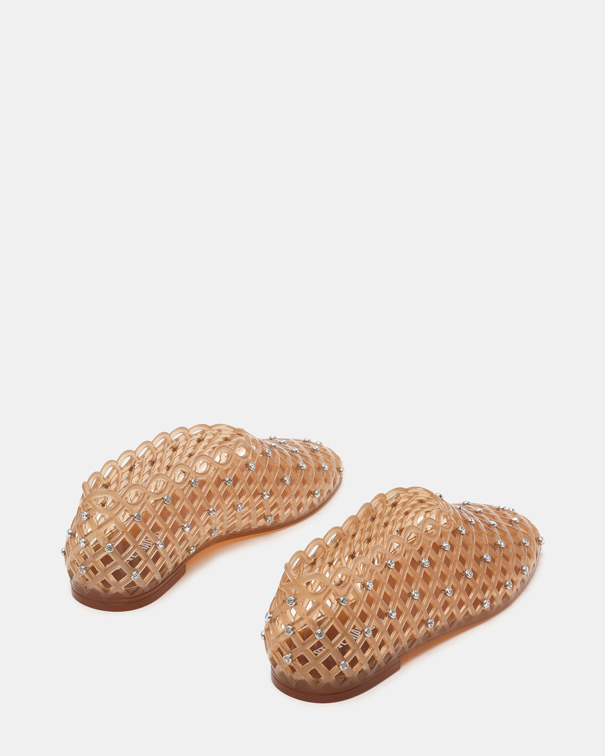 GROVE Tan Rhinestones Square-Toe Jelly Women's Flat | Steve Madden Sale