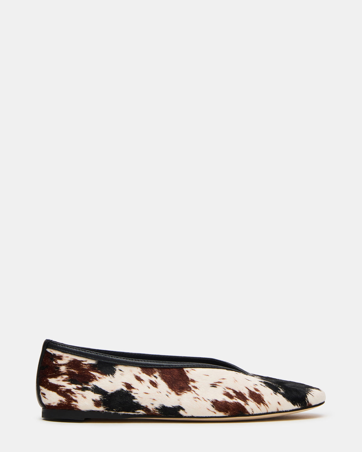 LENI Brown Cow Print Square-Toe Ballet Women's Flat | Steve Madden near me