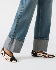 LENI Brown Cow Print Square-Toe Ballet Women's Flat | Steve Madden near me