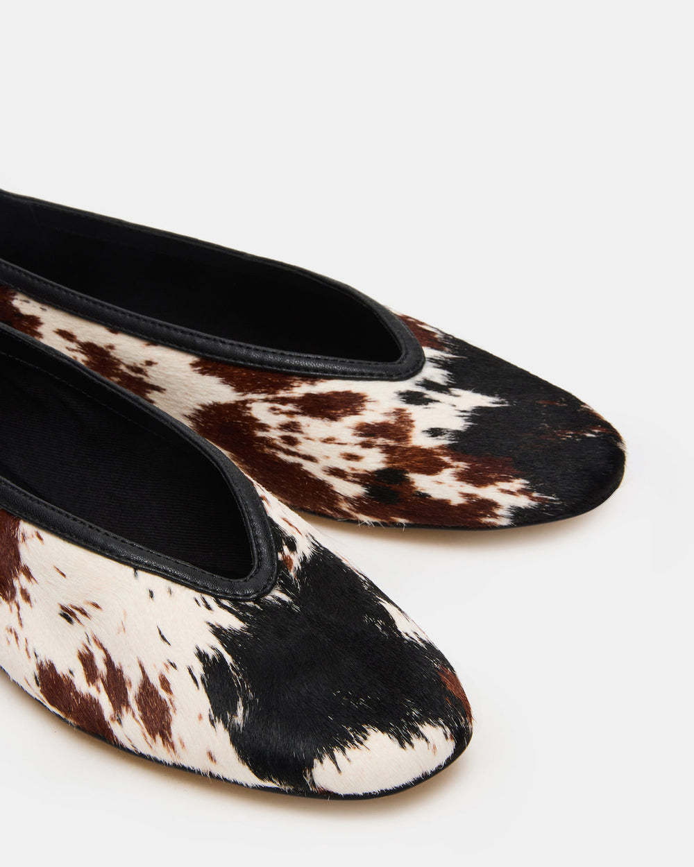 LENI Brown Cow Print Square-Toe Ballet Women's Flat | Steve Madden near me