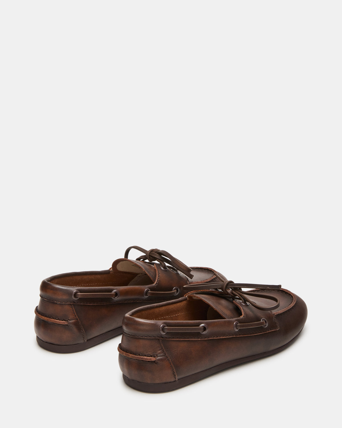 SAG Brown Leather Women's Boat Shoe | Steve Madden US
