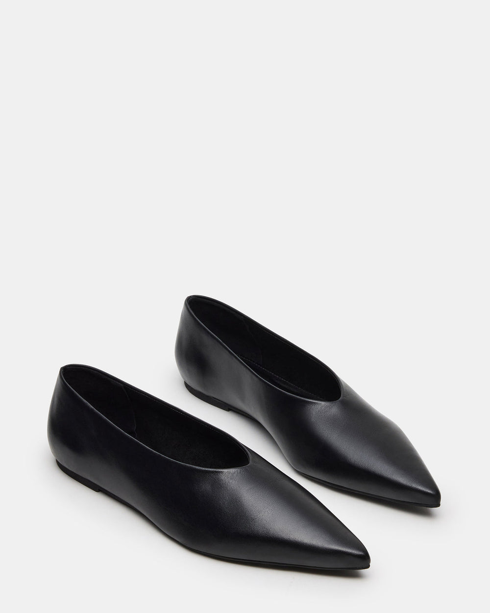 FLOYD Black Leather Pointed-Toe Ballet Women's Flat | Steve Madden outlet