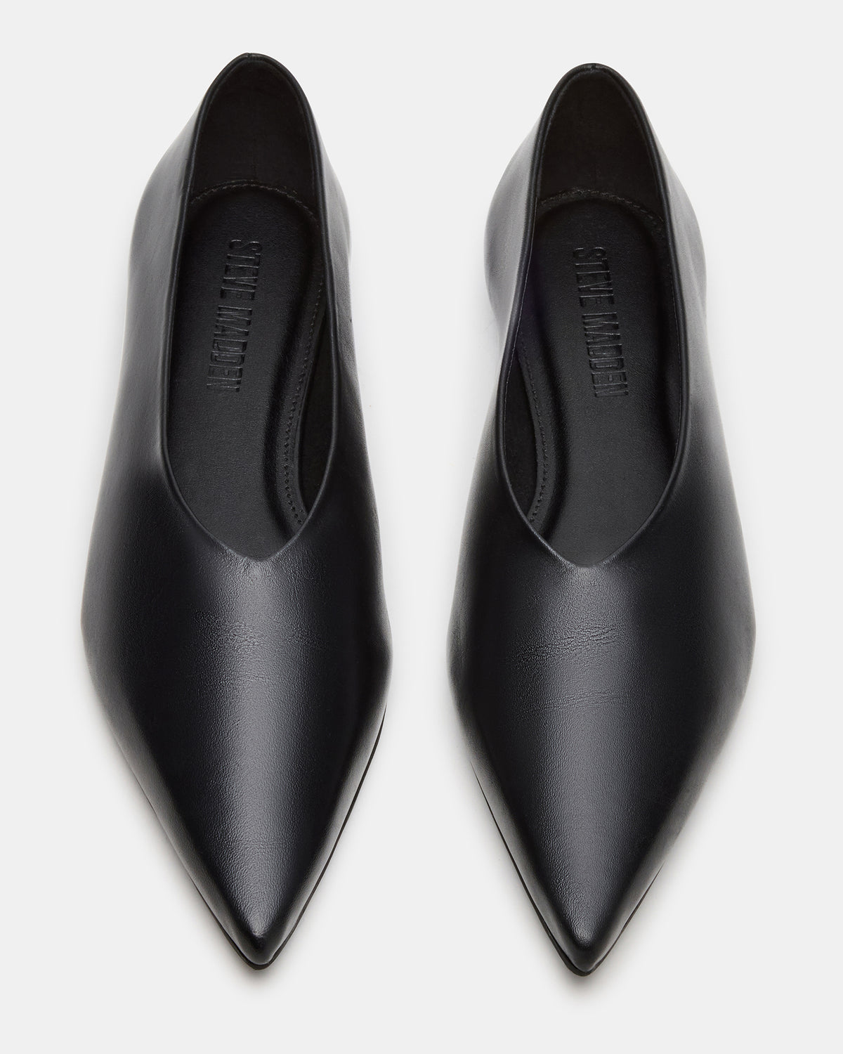 FLOYD Black Leather Pointed-Toe Ballet Women's Flat | Steve Madden outlet