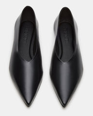 FLOYD Black Leather Pointed-Toe Ballet Women's Flat | Steve Madden outlet