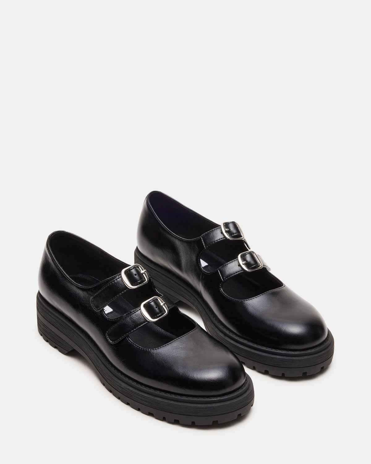 ALBA Black Leather Platform Lug Mary Jane Women's Loafer | Steve Madden for Sale