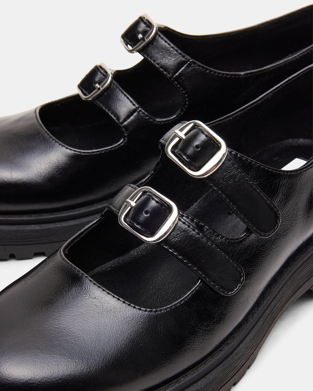 ALBA Black Leather Platform Lug Mary Jane Women's Loafer | Steve Madden for Sale