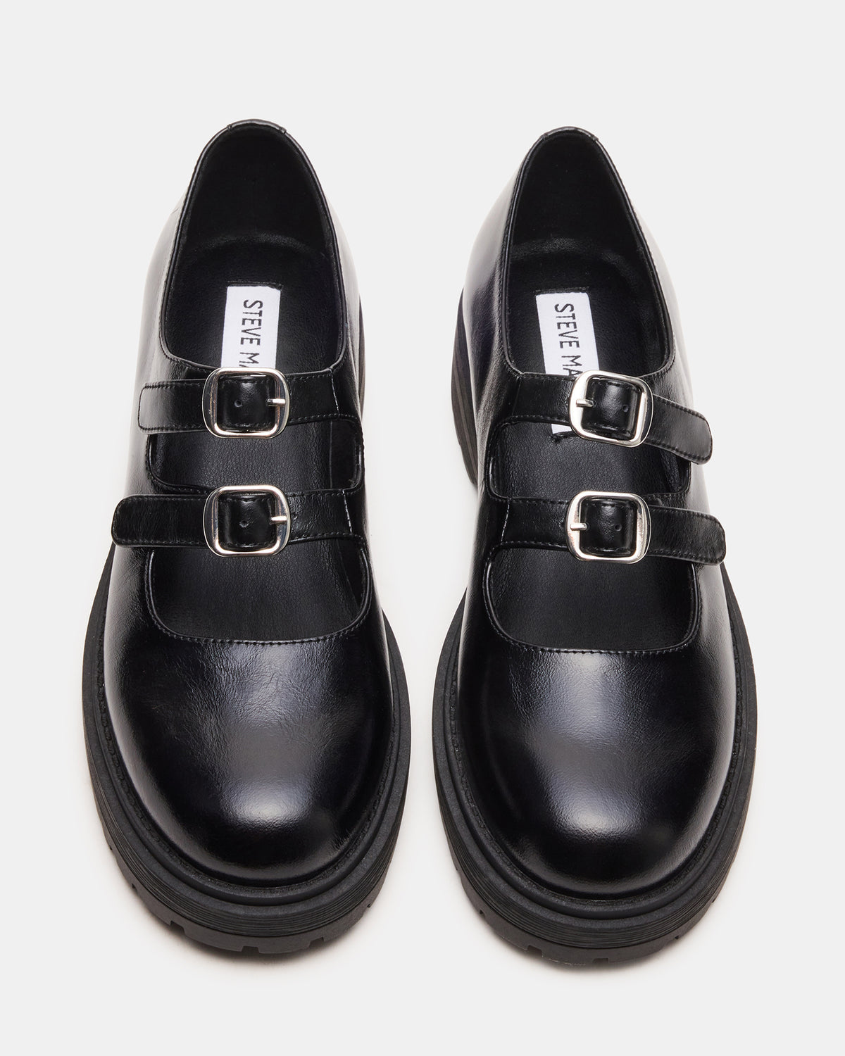 ALBA Black Leather Platform Lug Mary Jane Women's Loafer | Steve Madden for Sale