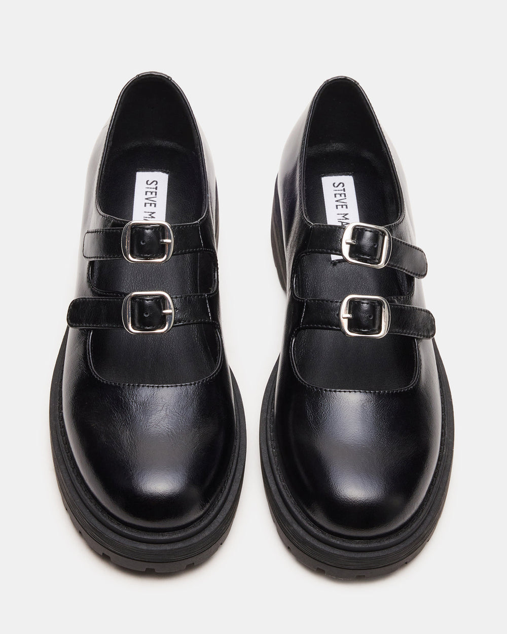 ALBA Black Leather Platform Lug Mary Jane Women's Loafer | Steve Madden for Sale