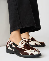 MADISON Brown Cow Print Women's Penny Loafer | Steve Madden online