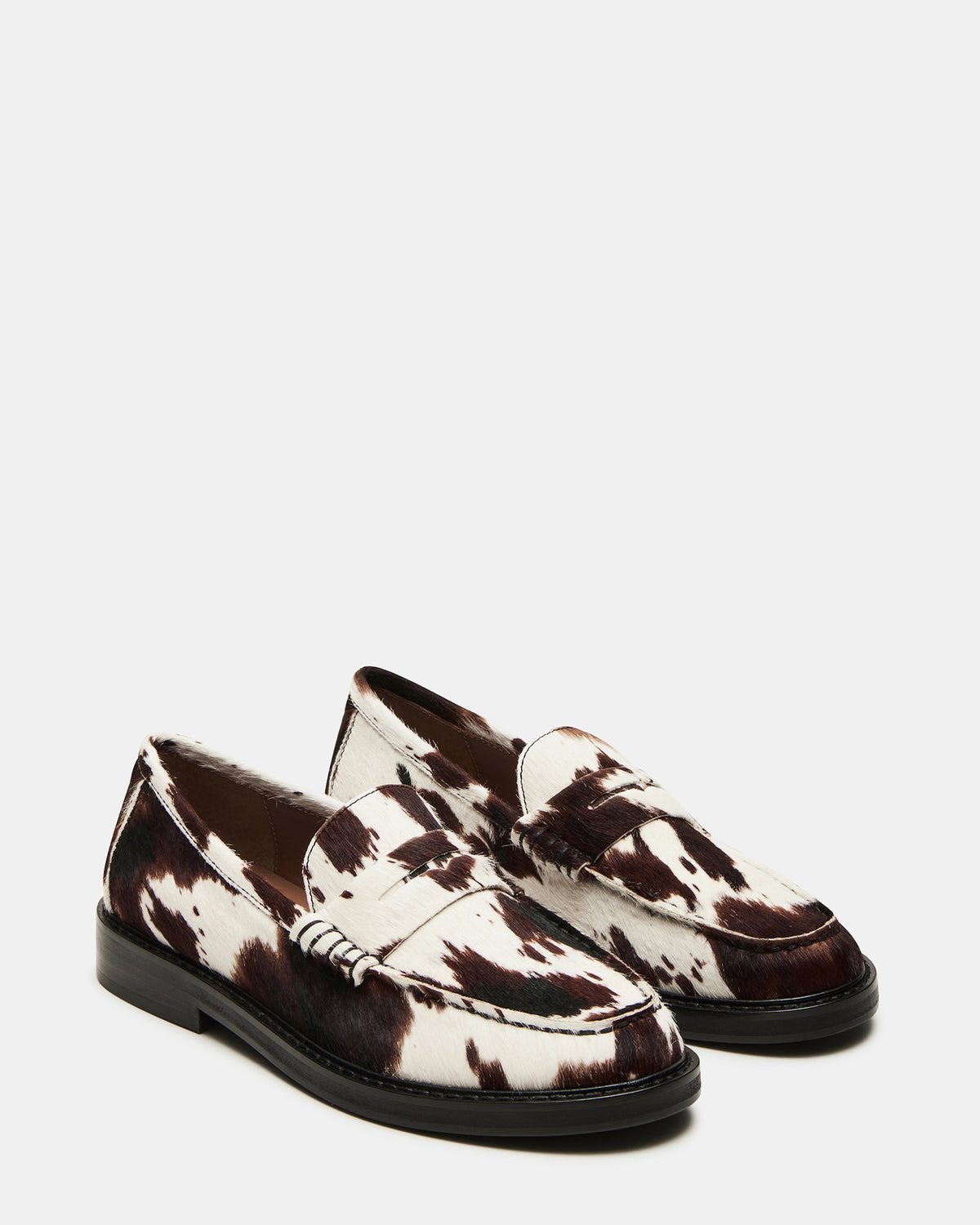 MADISON Brown Cow Print Women's Penny Loafer | Steve Madden online