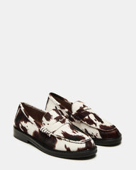 MADISON Brown Cow Print Women's Penny Loafer | Steve Madden online