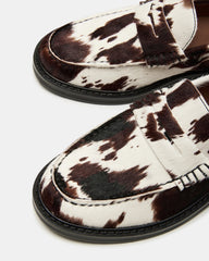 MADISON Brown Cow Print Women's Penny Loafer | Steve Madden online