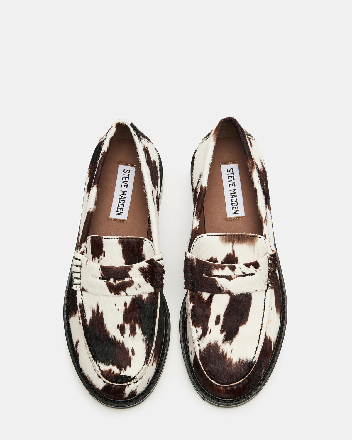 MADISON Brown Cow Print Women's Penny Loafer | Steve Madden online