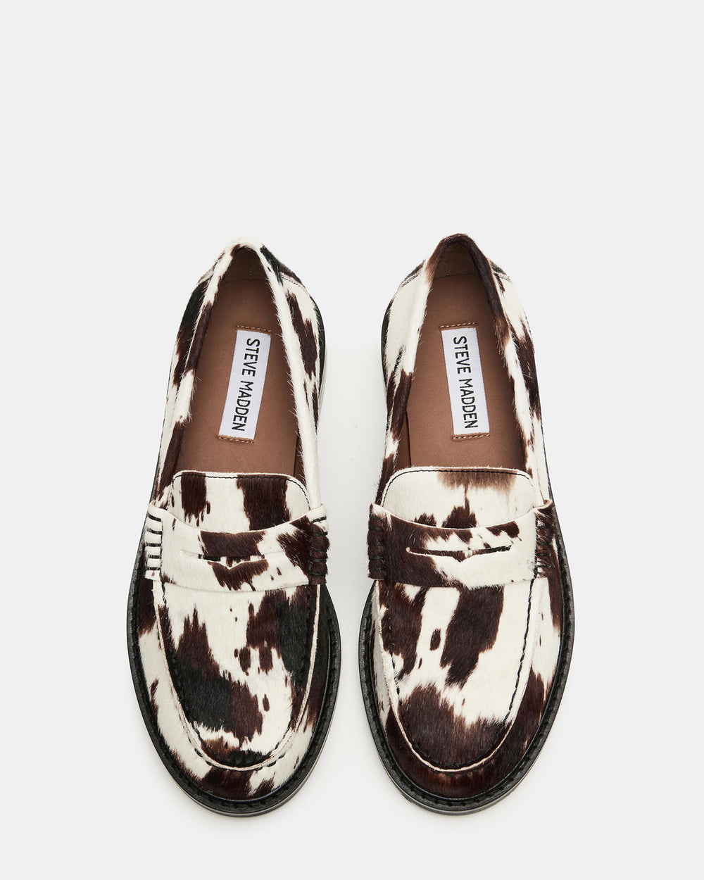 MADISON Brown Cow Print Women's Penny Loafer | Steve Madden online