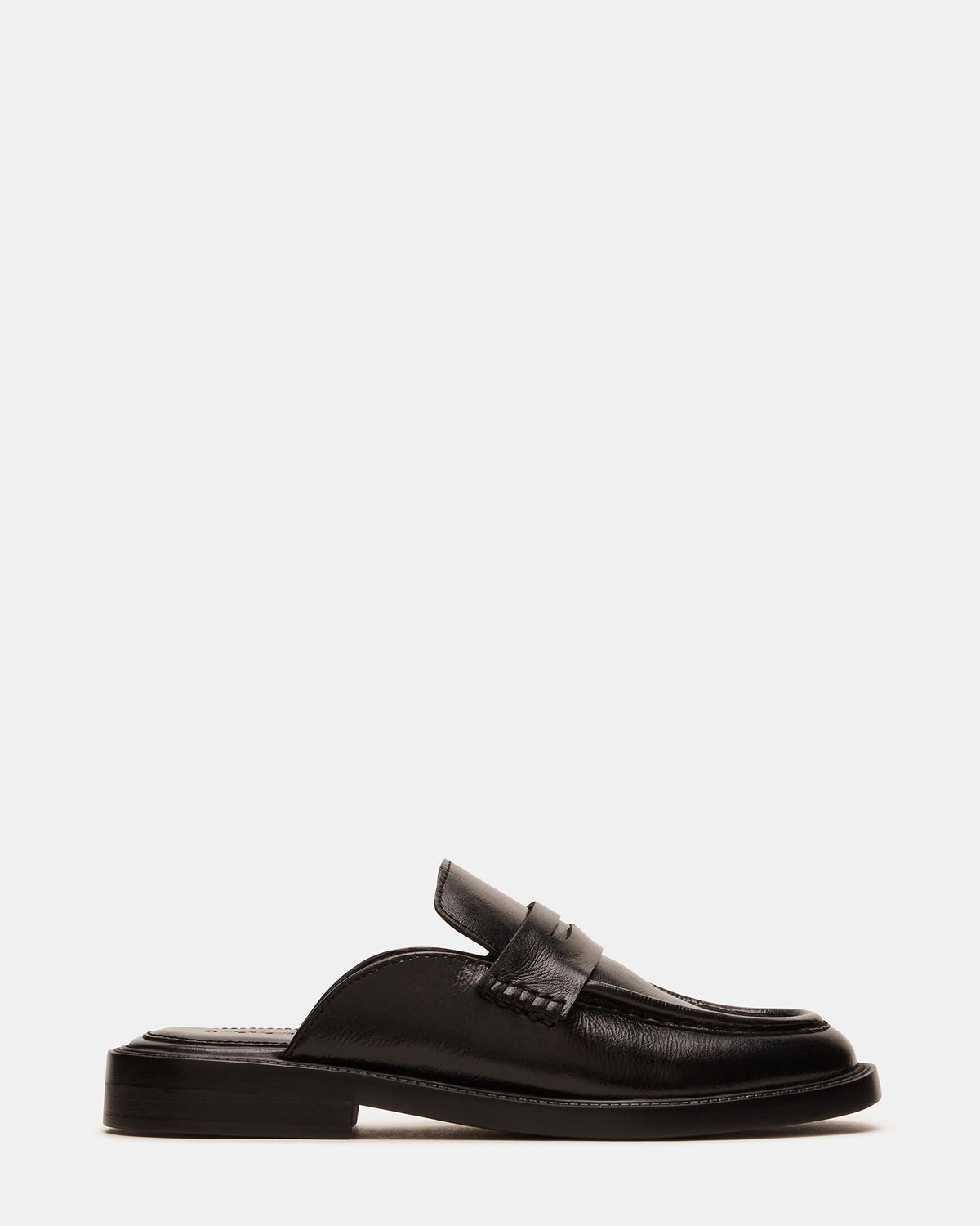 MULBERRY Black Leather Women's Slip-On Mule Flat | Steve Madden US