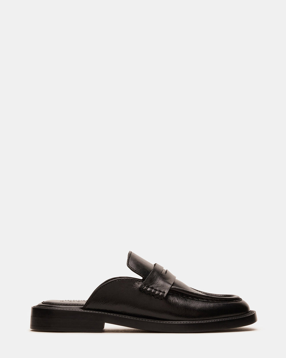 MULBERRY Black Leather Women's Slip-On Mule Flat | Steve Madden US