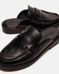 MULBERRY Black Leather Women's Slip-On Mule Flat | Steve Madden US