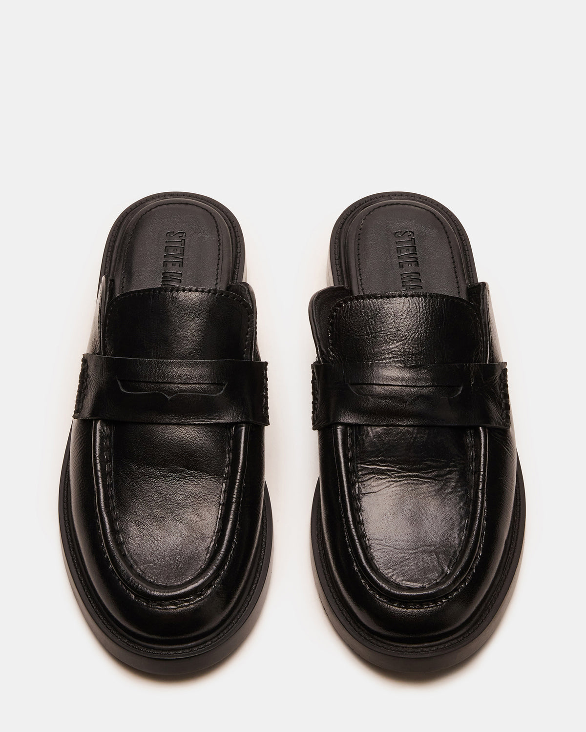 MULBERRY Black Leather Women's Slip-On Mule Flat | Steve Madden US