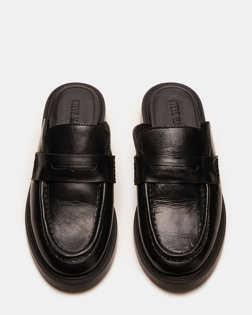 MULBERRY Black Leather Women's Slip-On Mule Flat | Steve Madden US