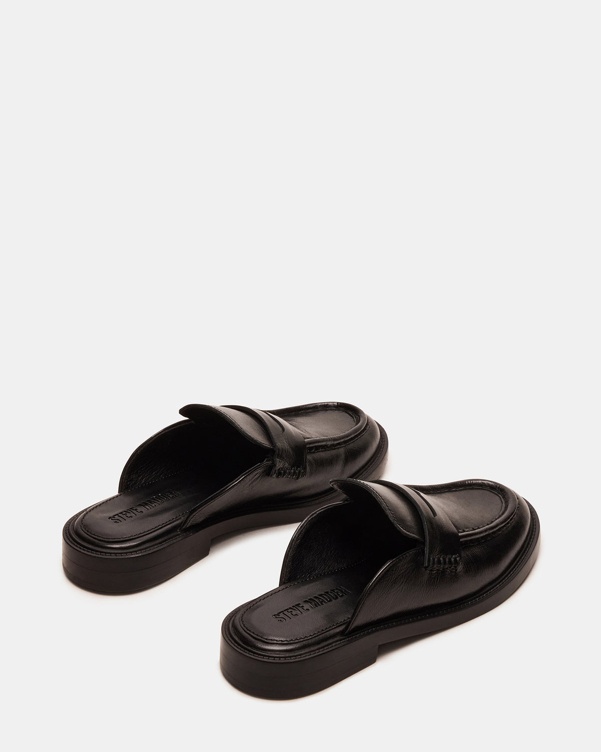 MULBERRY Black Leather Women's Slip-On Mule Flat | Steve Madden US
