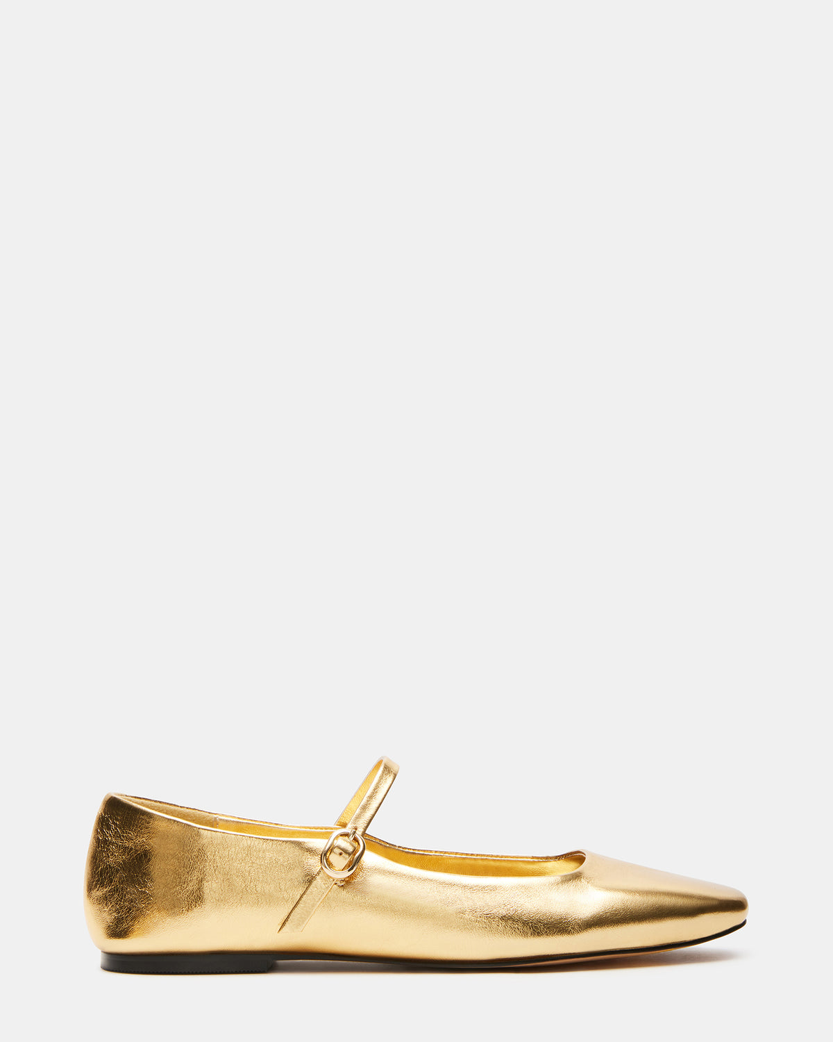 MAPLE Gold Leather Women's Mary Jane Ballet Flat | Steve Madden Sale