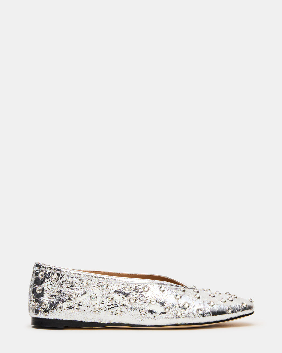 LENI Silver Rhinestones Square-Toe Ballet Women's Flat | Steve Madden for Sale