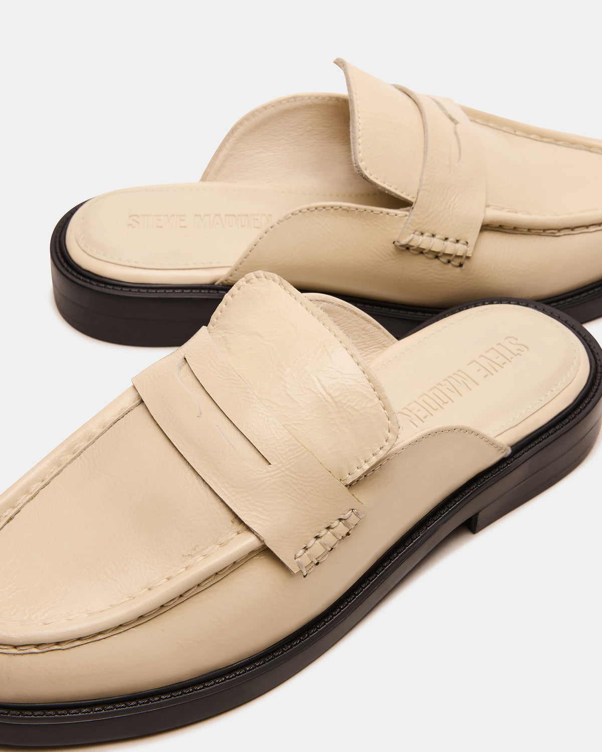 MULBERRY Bone Leather Women's Slip-On Mule Flat | Steve Madden on Sale