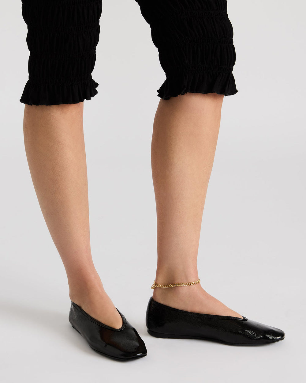 LENI Black/Black Square-Toe Ballet Women's Flat | Steve Madden near me