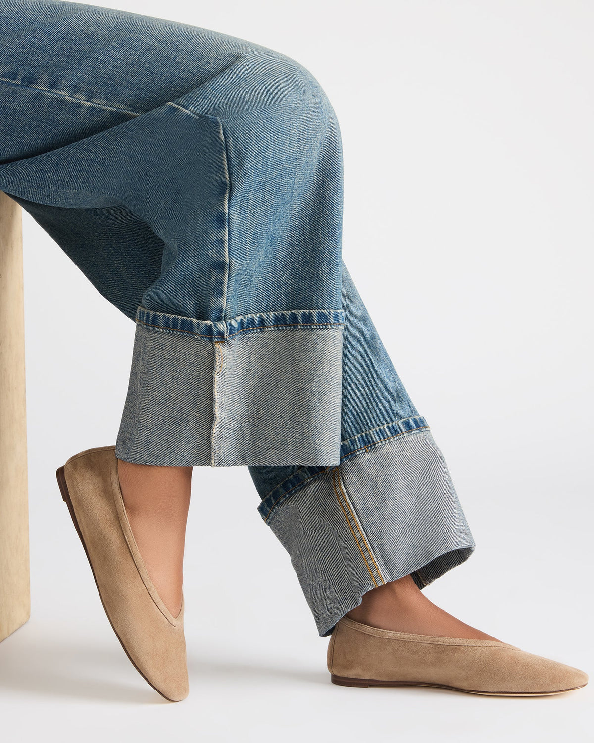 LENI Taupe Suede Square-Toe Ballet Women's Flat | Steve Madden discount