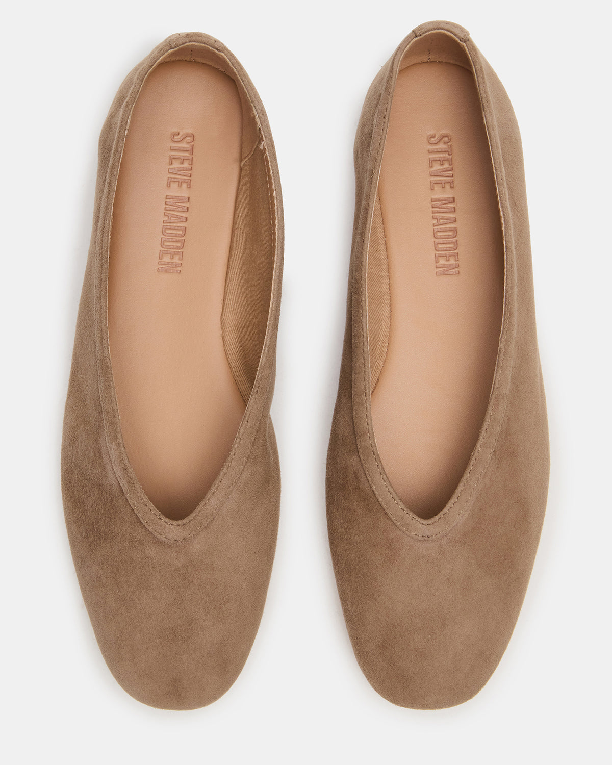 LENI Taupe Suede Square-Toe Ballet Women's Flat | Steve Madden discount