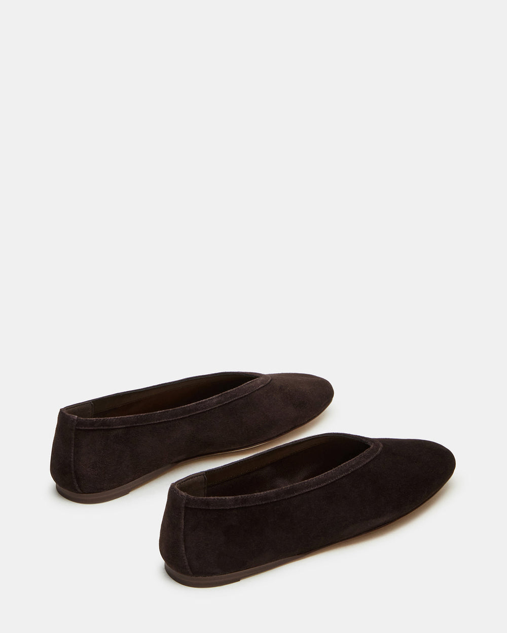 LENI Brown Suede Square-Toe Ballet Women's Flat | Steve Madden US