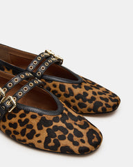 LYDIA Leopard Square-Toe Mary Jane Ballet Women's Flat | Steve Madden for Sale