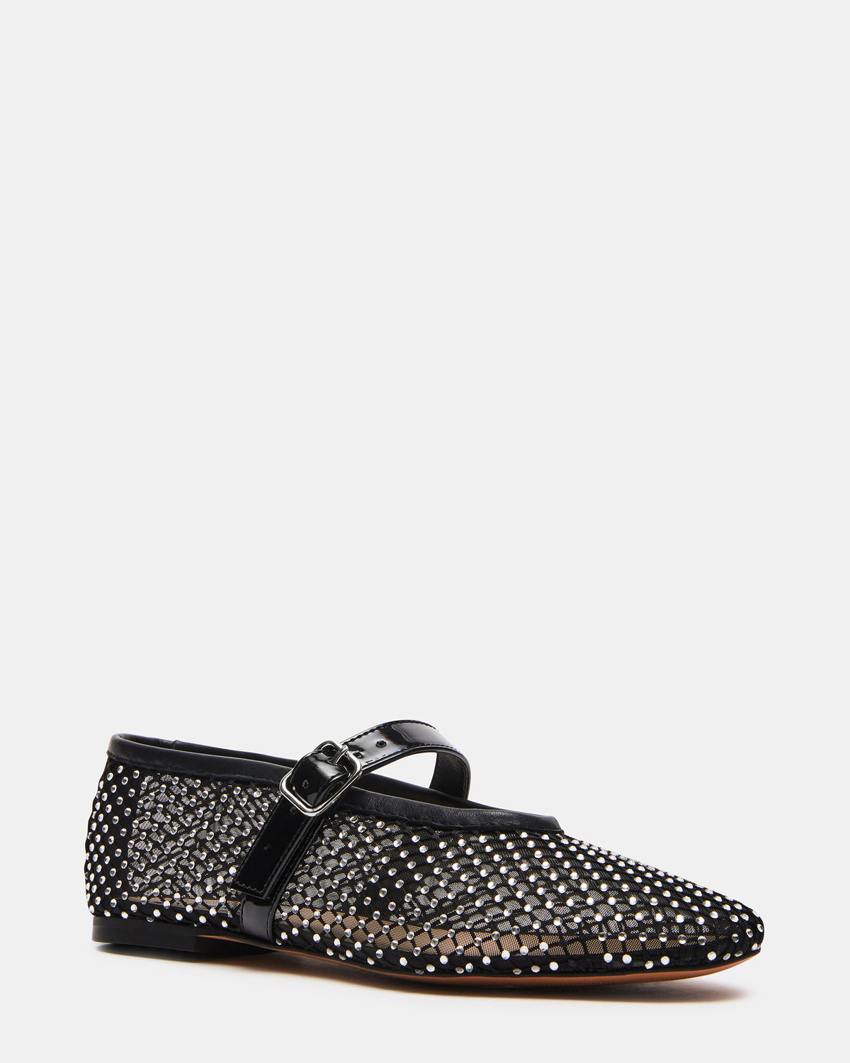 DREAMING Black Mesh Rhinestone Mary Jane | Women's Flats | Steve Madden near me