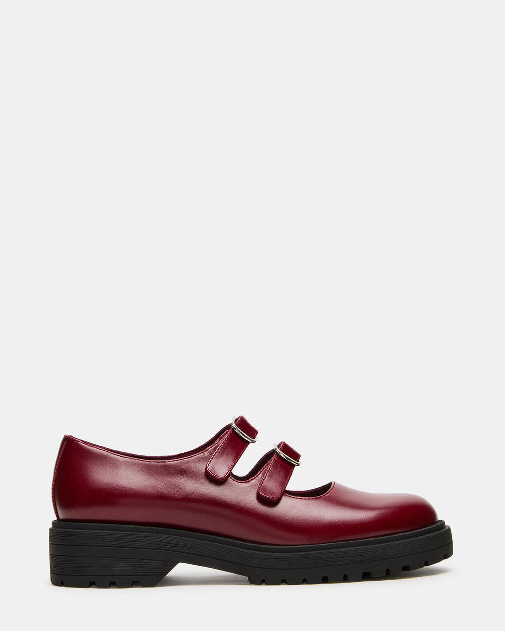 ALBA Burgundy Leather Platform Lug Mary Jane Women's Loafer | Steve Madden US