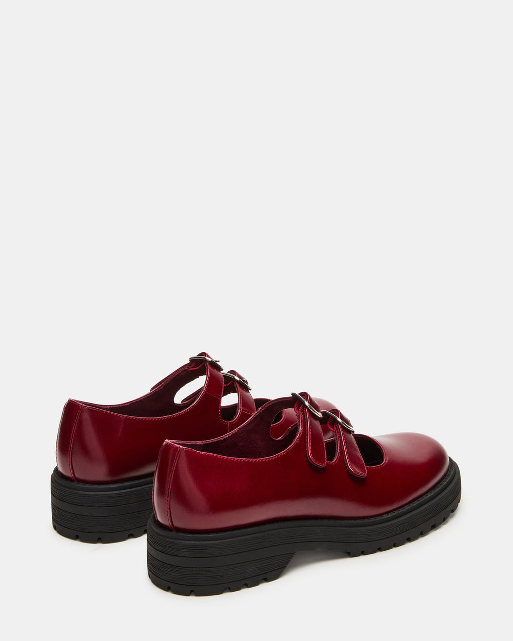 ALBA Burgundy Leather Platform Lug Mary Jane Women's Loafer | Steve Madden US